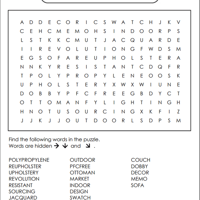 Fabric Word Search