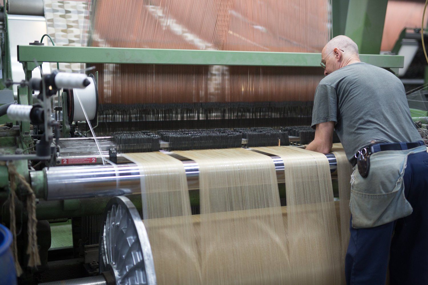 weaving at Revolution Performance Fabric