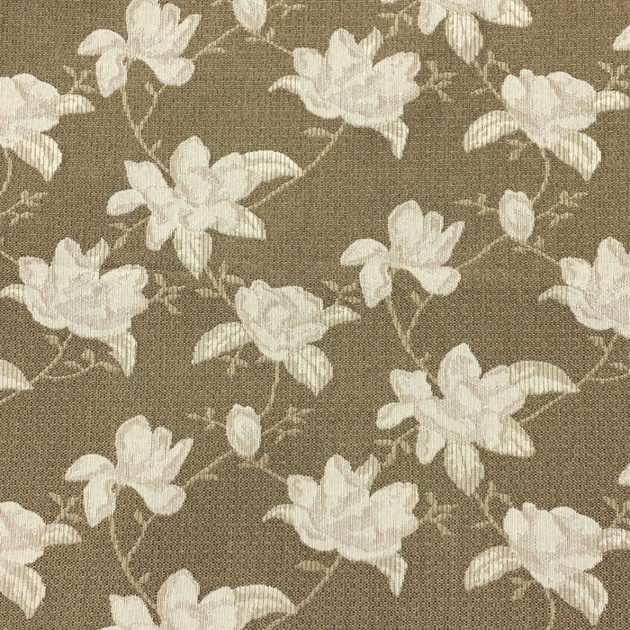 Still Magnolias - Jacquard Upholstery Fabric - Swatch / Taupe - Revolution Upholstery Fabric