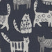 Purr Cat - Jacquard Upholstery Fabric - Yard / purr-indigo - Revolution Upholstery Fabric