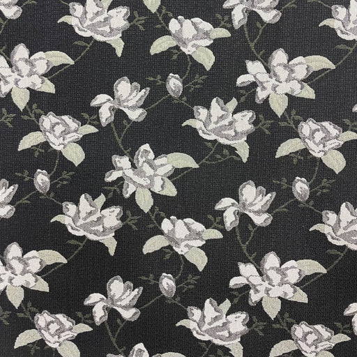 Still Magnolias - Jacquard Upholstery Fabric - Swatch / Onyx - Revolution Upholstery Fabric