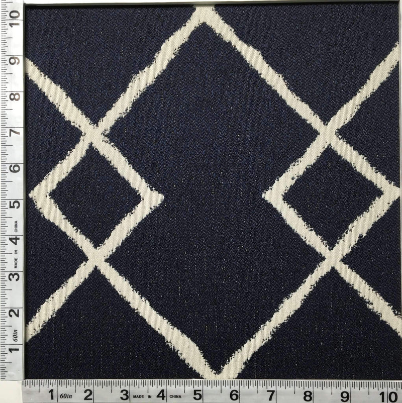 Chainstitch - Jacquard Upholstery Fabric- Discontinued - Yard / chainstitch-indigo - Revolution Upholstery Fabric