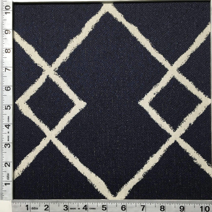 Chainstitch - Jacquard Upholstery Fabric - Yard / chainstitch-indigo - Revolution Upholstery Fabric