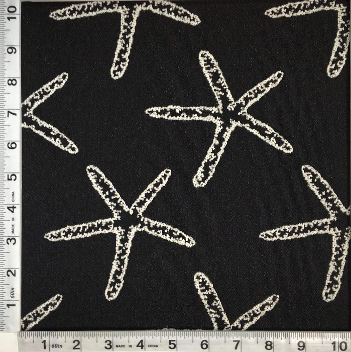 Seastar Starfish - Jacquard Upholstery Fabric - Yard / seastar-onyx - Revolution Upholstery Fabric