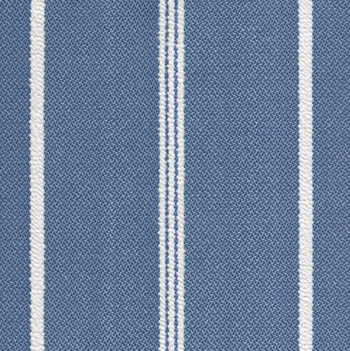 Revolution Performance Fabric, pattern Starboard in the color Sky, featuring soft sky blue vertical stripes woven over an ivory ground for a crisp, coastal-inspired upholstery fabric with durable performance qualities.