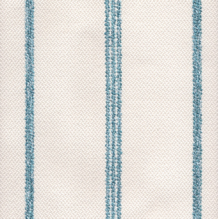 Revolution Performance Fabric, pattern Starboard in the color White, featuring clean white vertical stripes on an ivory base for a classic, airy stripe upholstery design with high-performance durability.