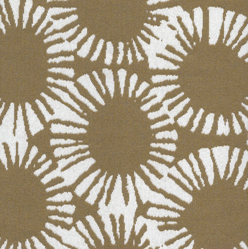 Revolution Performance Fabric, pattern Sunburst in the color Citron, featuring warm golden citron sunburst motifs radiating across an ivory ground for a lively, modern upholstery design with durable performance qualities.
